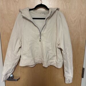 Bone Lululemon Half Zip-Up Scuba Hoodie